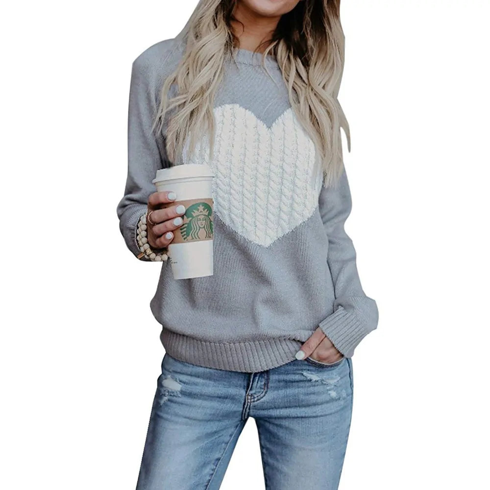 Comfy Casual Heart Sweater