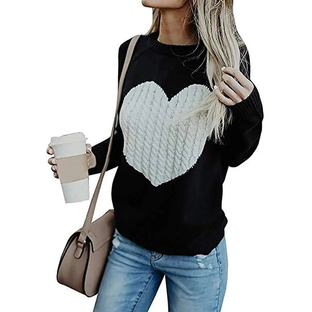 Comfy Casual Heart Sweater