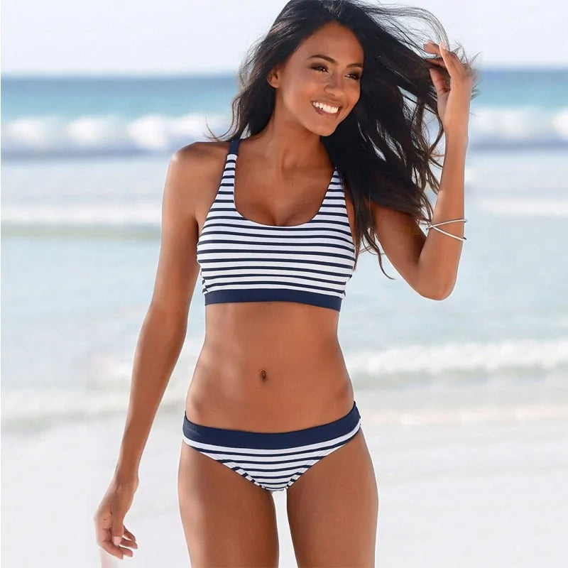 Striped Beach Push-Up Bikini