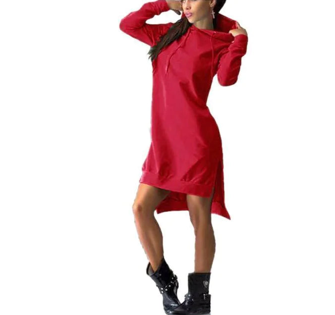 Hooded Long Sleeve Dress Sweatshirt