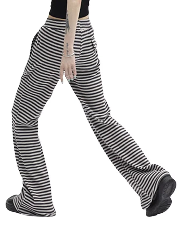 Striped Knit Drawstring Pants