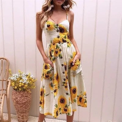 Sunflower Boho Dress