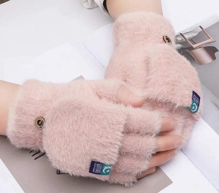 Warm Plush Flip Gloves