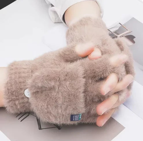 Warm Plush Flip Gloves
